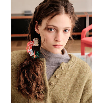 Whimsical Holiday Colorful Gift-Box Fun Hair Claw