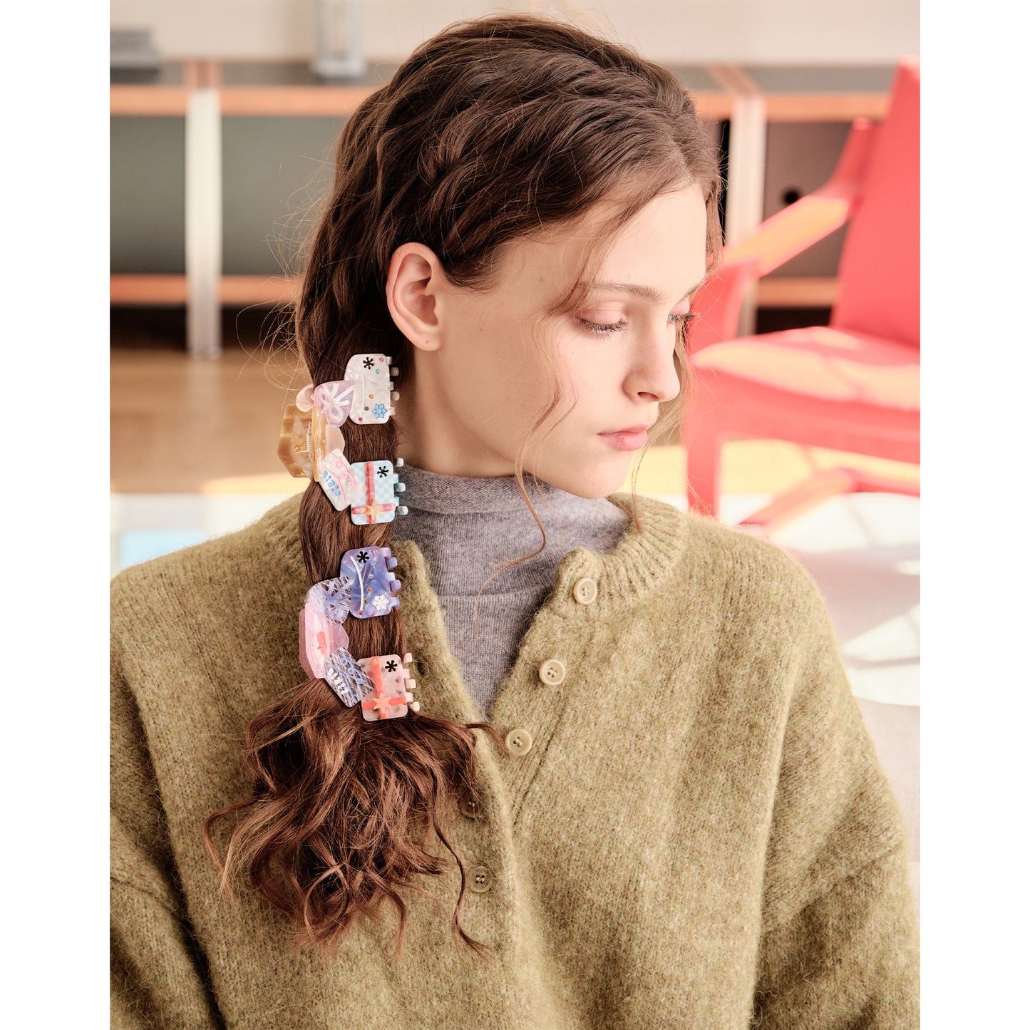 Whimsical Holiday Colorful Gift-Box Fun Hair Claw