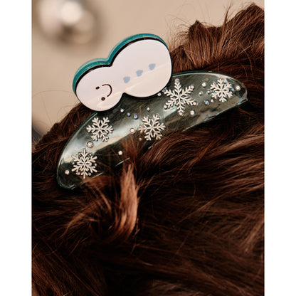 Whimsical Holiday Snowman Hair Claw