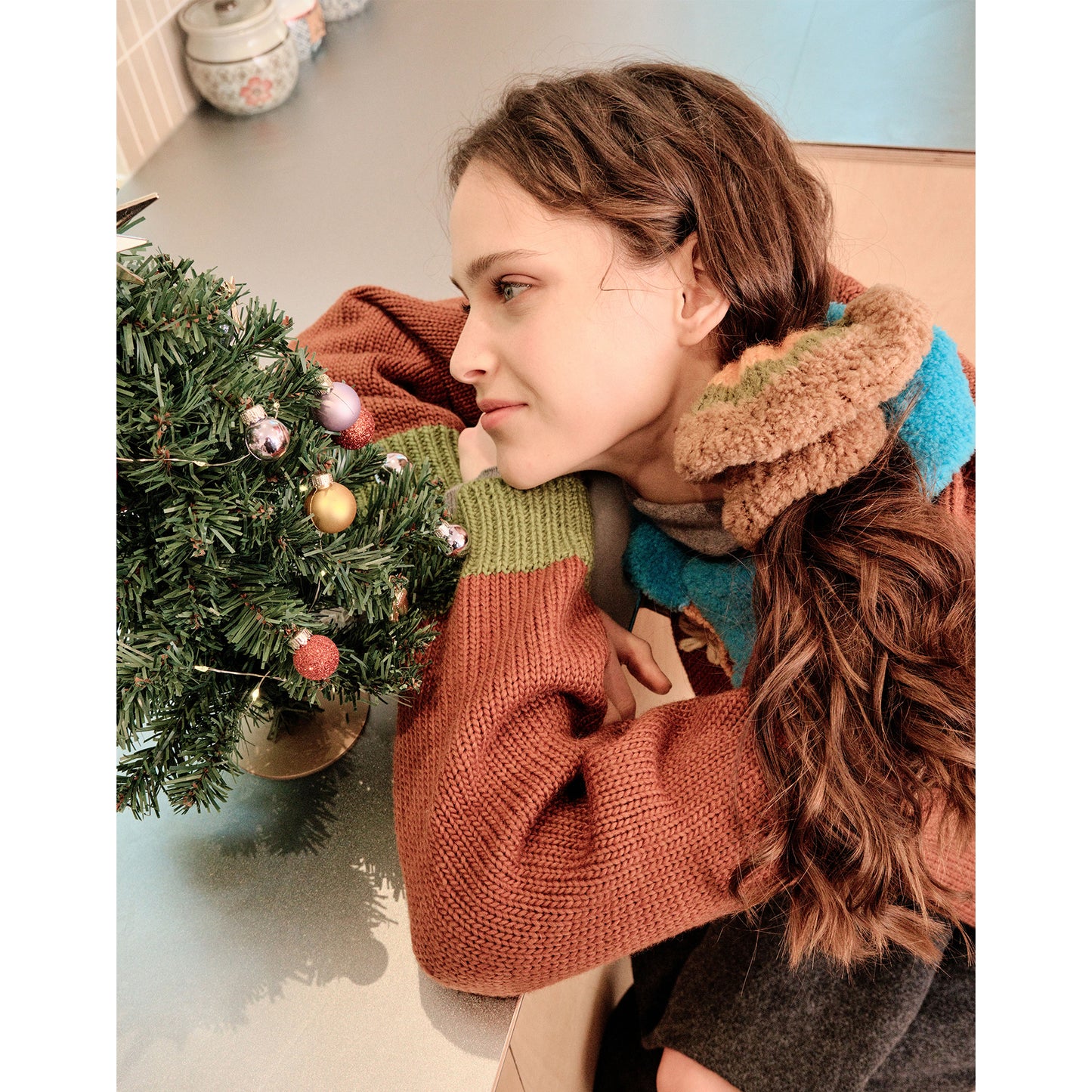 Merino Wool Colorful Knit Scrunchie