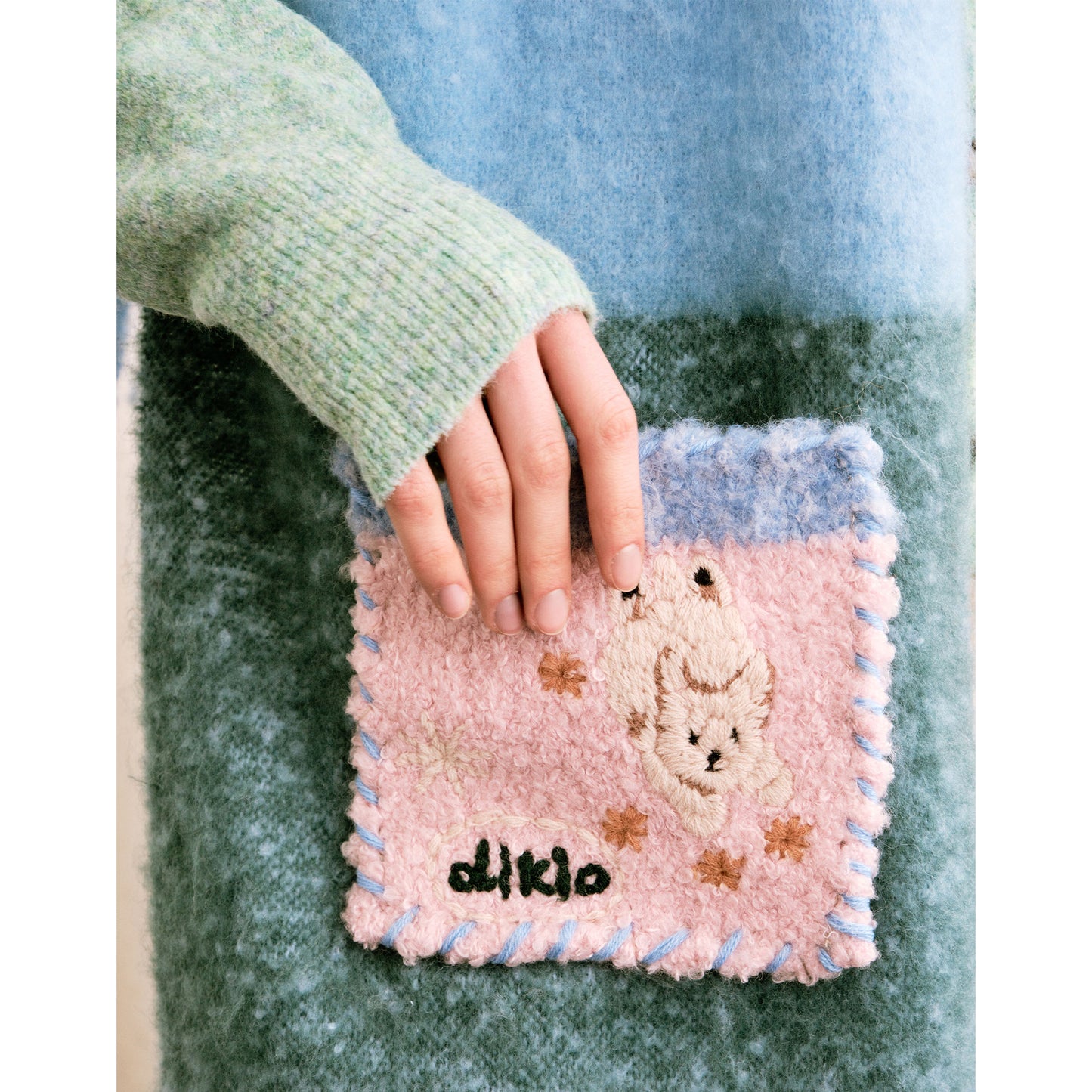 Graffiti Puppy Rainbow Mohair Scarf