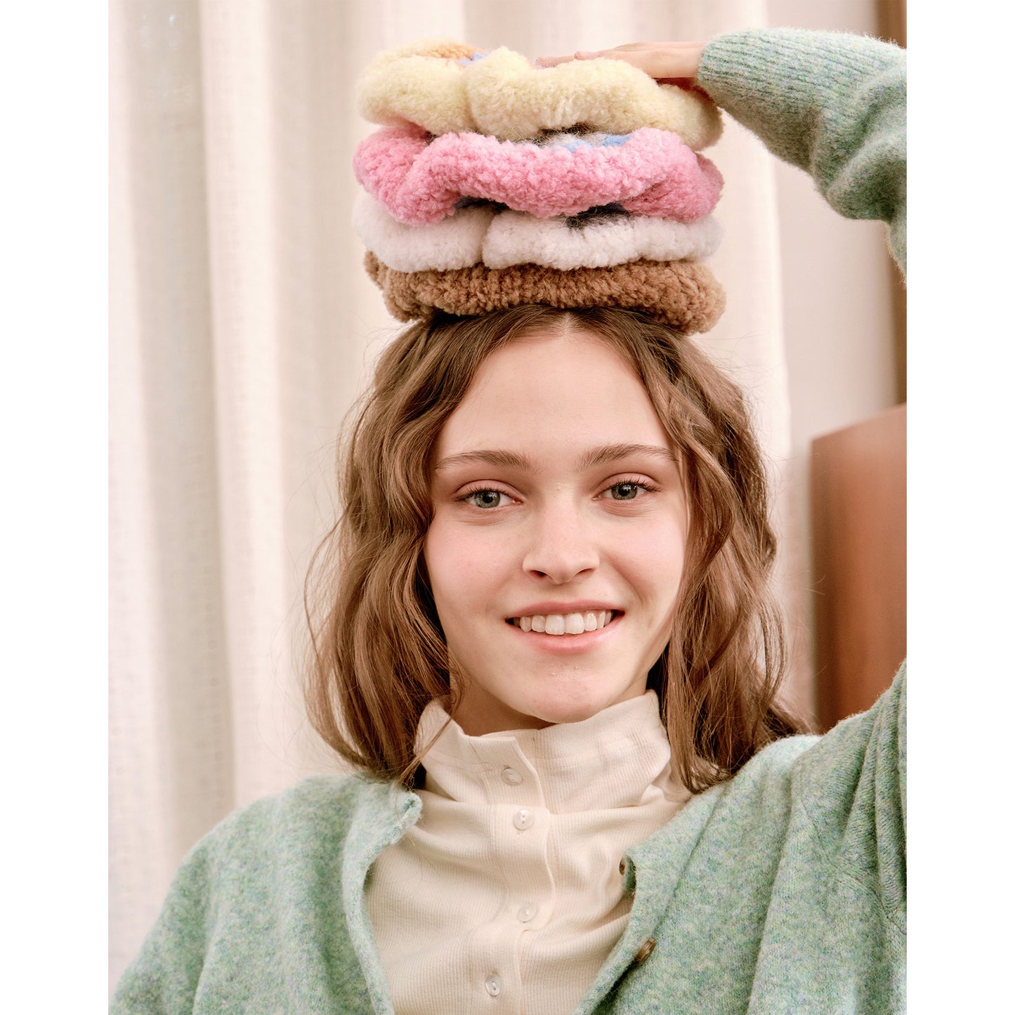 Merino Wool Colorful Knit Scrunchie