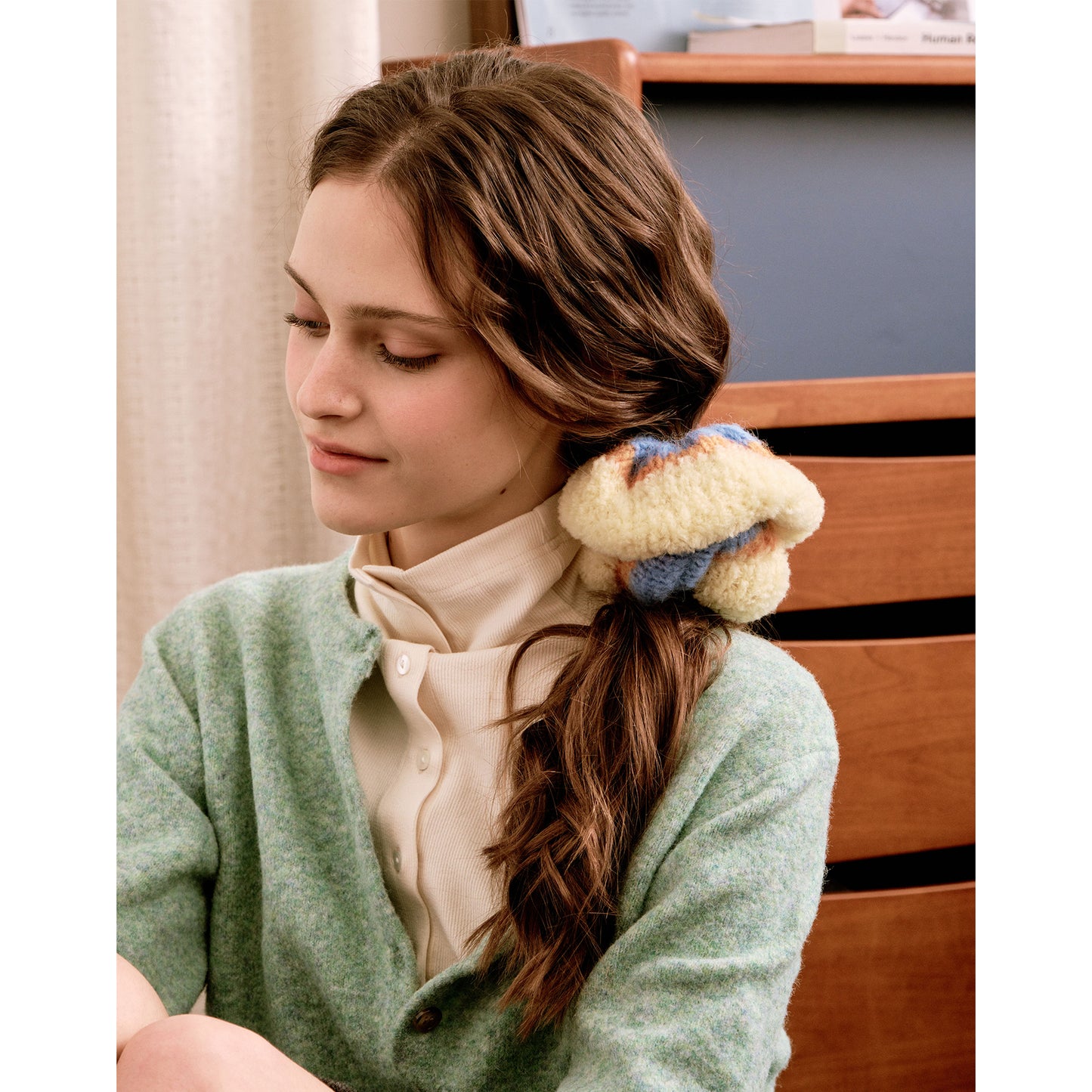 Merino Wool Colorful Knit Scrunchie