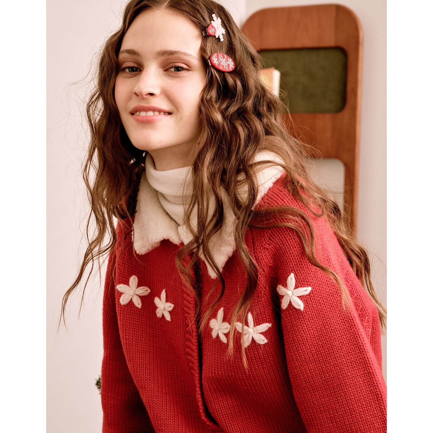 Whimsical Holiday Snowflake mini Waterdrop Hair Clip