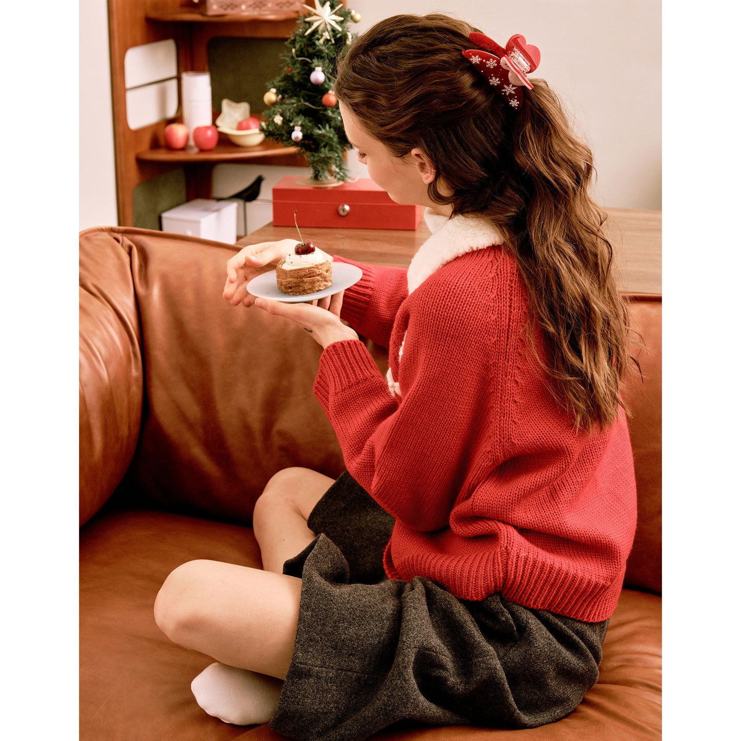 Whimsical Holiday Snowman Hair Claw