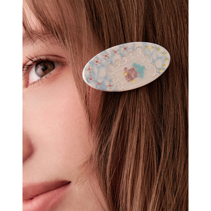 Likio Lace Imprint Oval Hair Clip