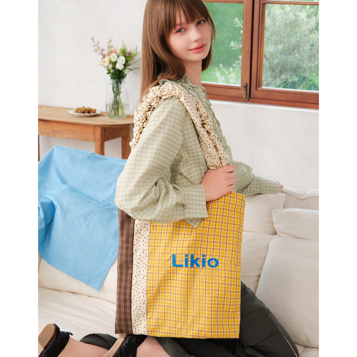 Likio “Light Pleats” Colour Patchwork Tote Bag