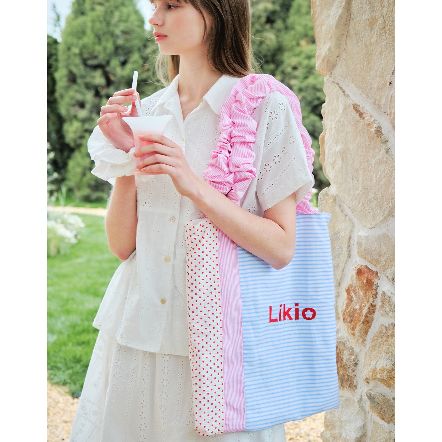 Likio “Light Pleats” Colour Patchwork Tote Bag