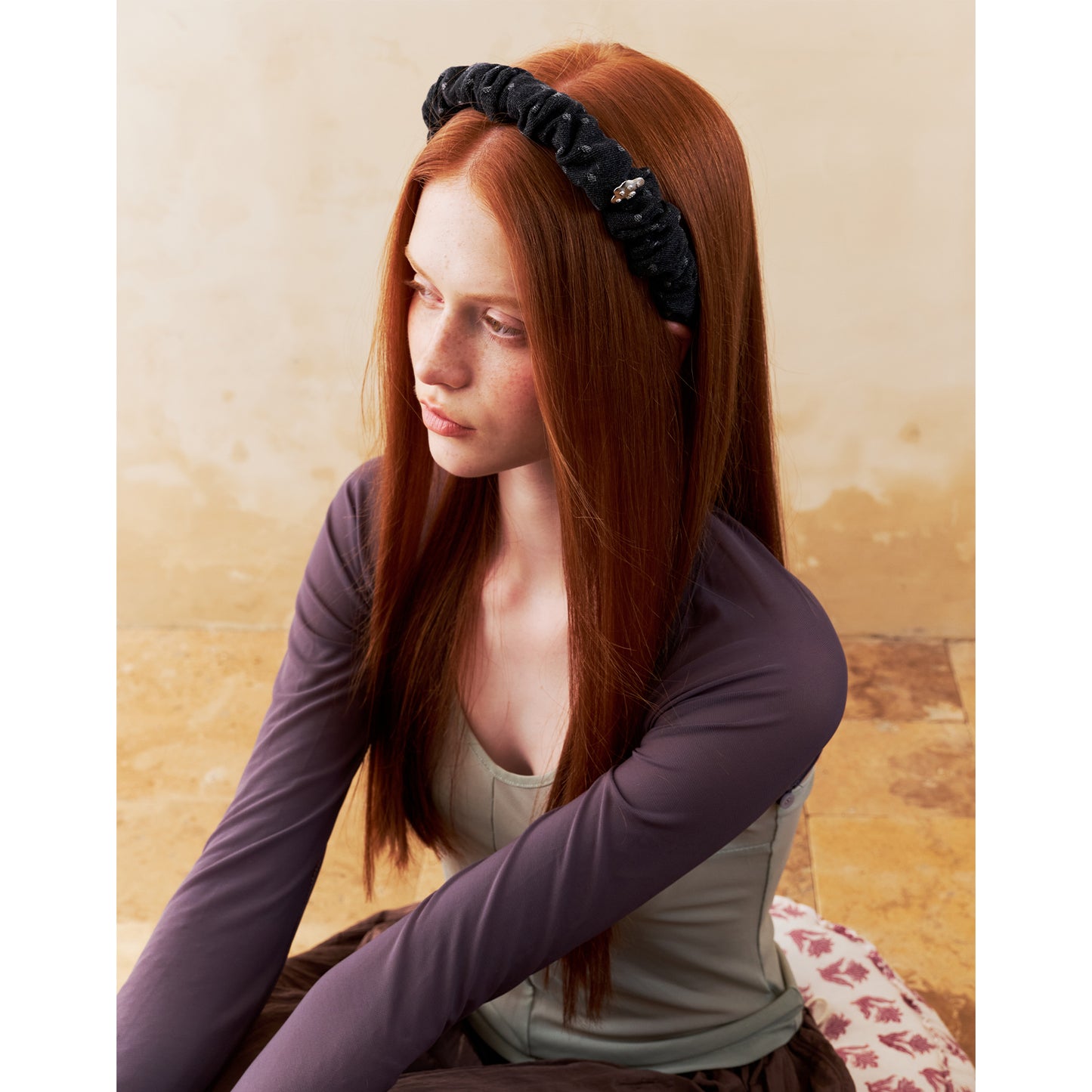Likio × Teraoka Natsumi 2026 Collection Ruched Gem Claw Headband