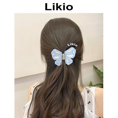 Geometric Patchwork Butterfly Hair Claw