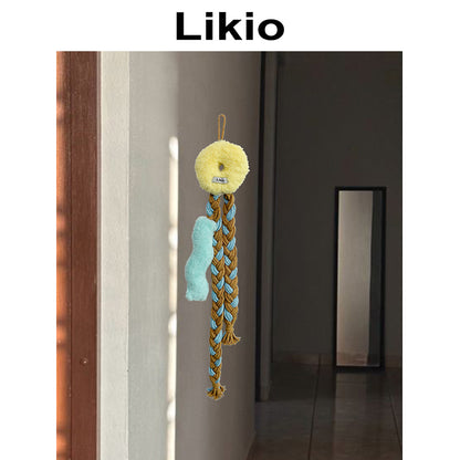 Creamy Donut Braid Hair Claw Storage