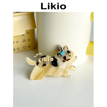 Cookie Pup Hand-Drawn Pattern Hair Clip