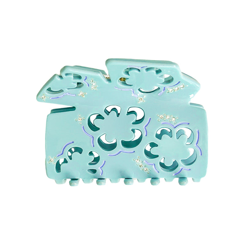 Hollow Plum Blossom Rhinestone Hair Claw