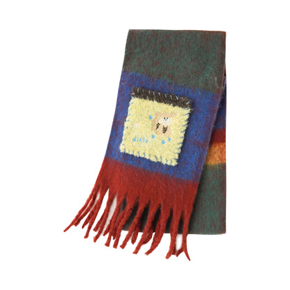 Graffiti Puppy Rainbow Mohair Scarf