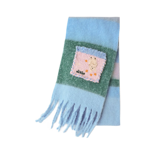 Graffiti Puppy Rainbow Mohair Scarf