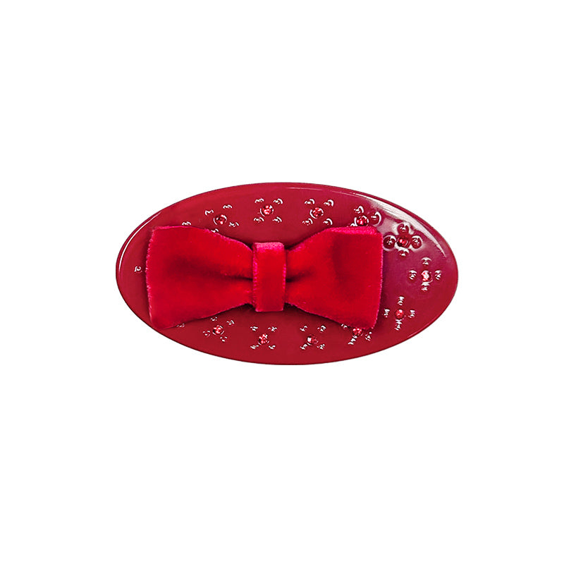 velvet Bow badge Side Hair Clip