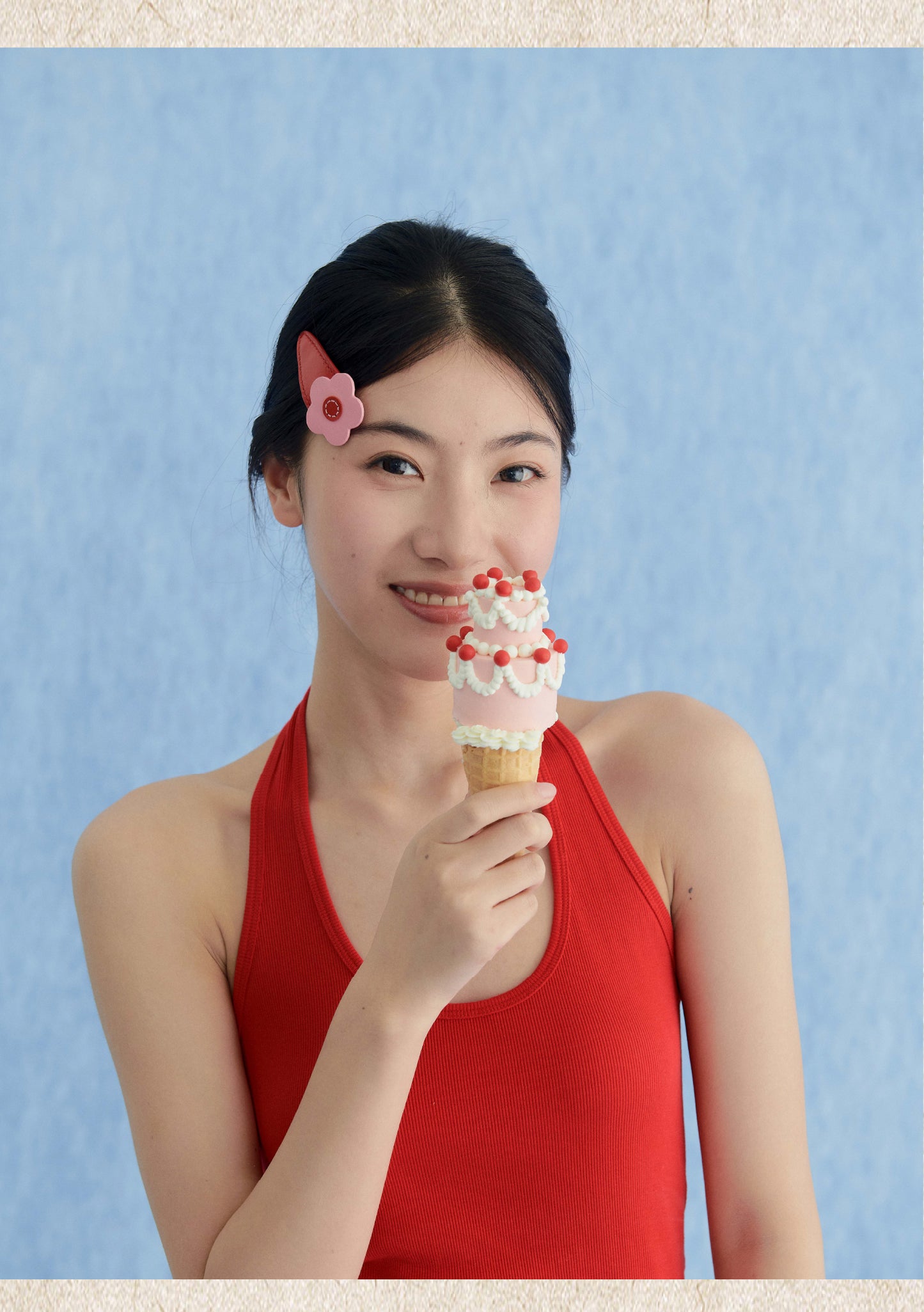 Likio x Xiaoxiao – Icing Blossom Leather BB Clip
