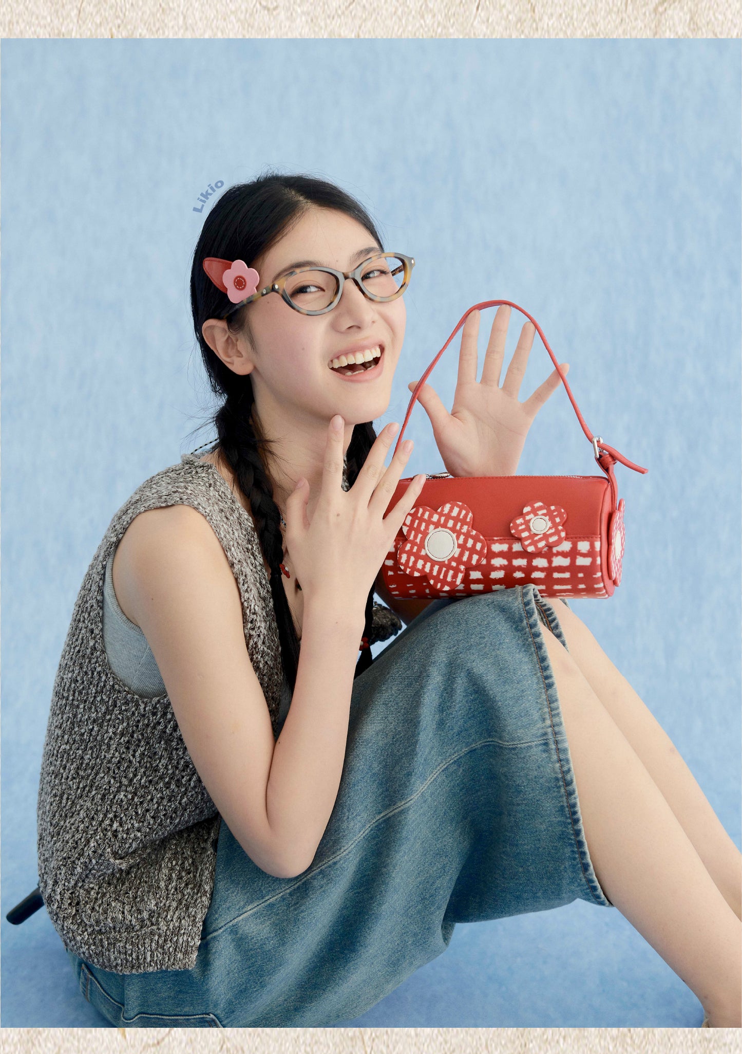 Likio x Xiaoxiao – Floral Patchwork Barrel Bag