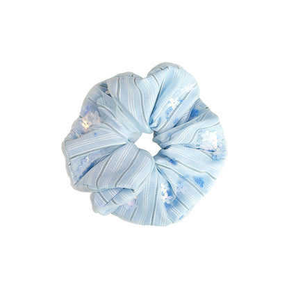 Fairy Garden Petite Floral Sequin Tulle Scrunchie