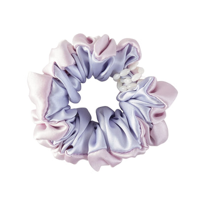 Likio Sea Dream Coral Silk Colourblock Beaded Scrunchie
