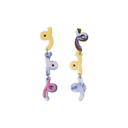 Likio × Sharkgirl Florist Collection - Doodle Series Fountain Garden Color Ear Studs