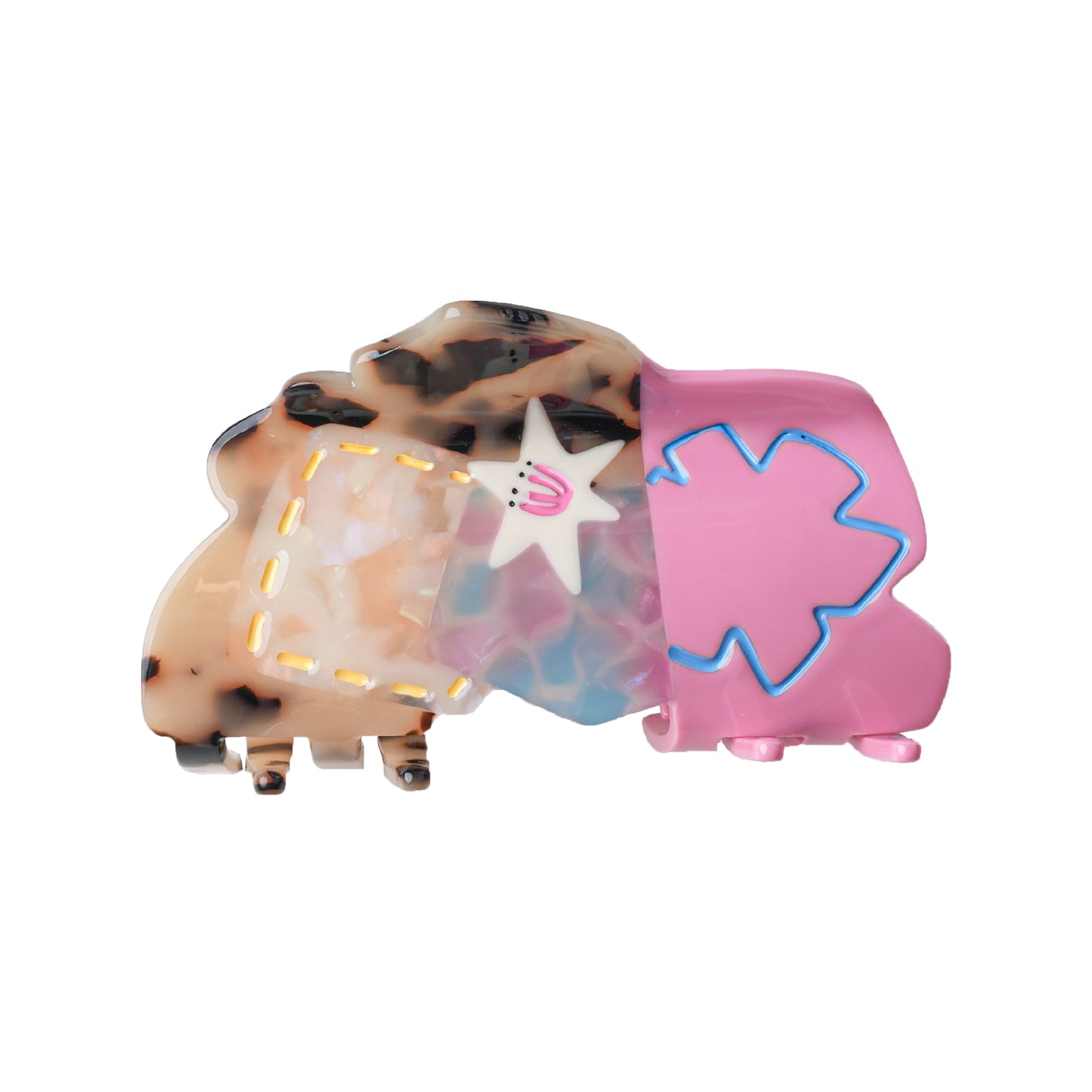 Likio × Sharkgirl Florist Collection - Floral Outline Collage Doodle Hair Claw