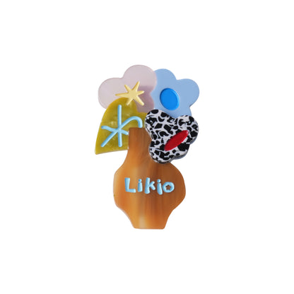 Likio × Sharkgirl Florist Collection - Polka Dot Vase Hair Clip