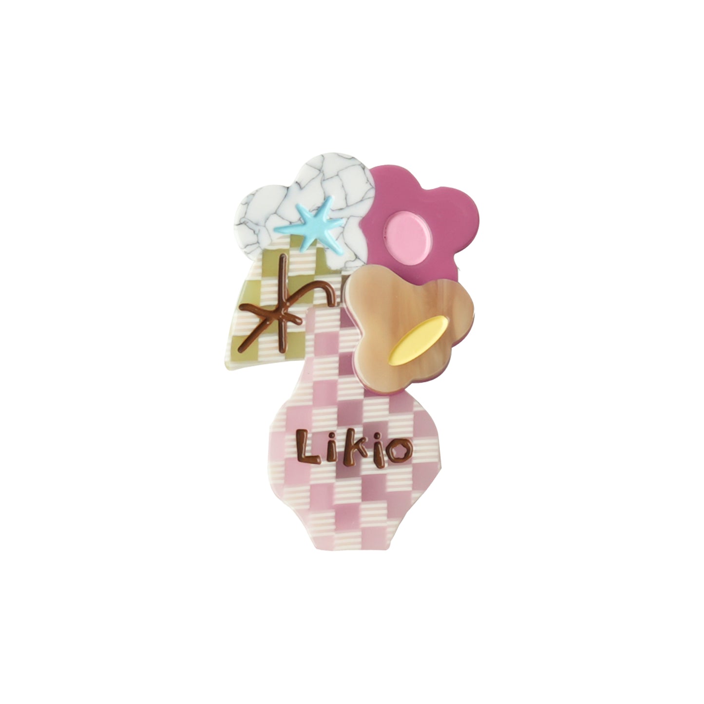 Likio × Sharkgirl Florist Collection - Polka Dot Vase Hair Clip