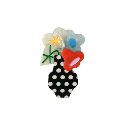 Likio × Sharkgirl Florist Collection - Polka Dot Vase Hair Clip