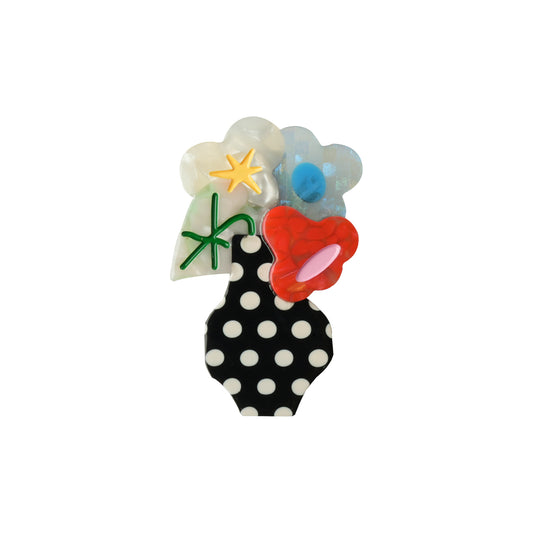 Likio × Sharkgirl Florist Collection - Polka Dot Vase Hair Clip