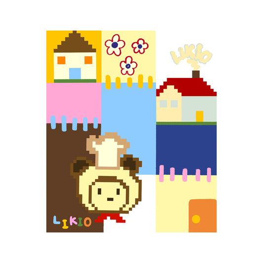 FuFu Bear Handmade House Woven Picnic Blanket