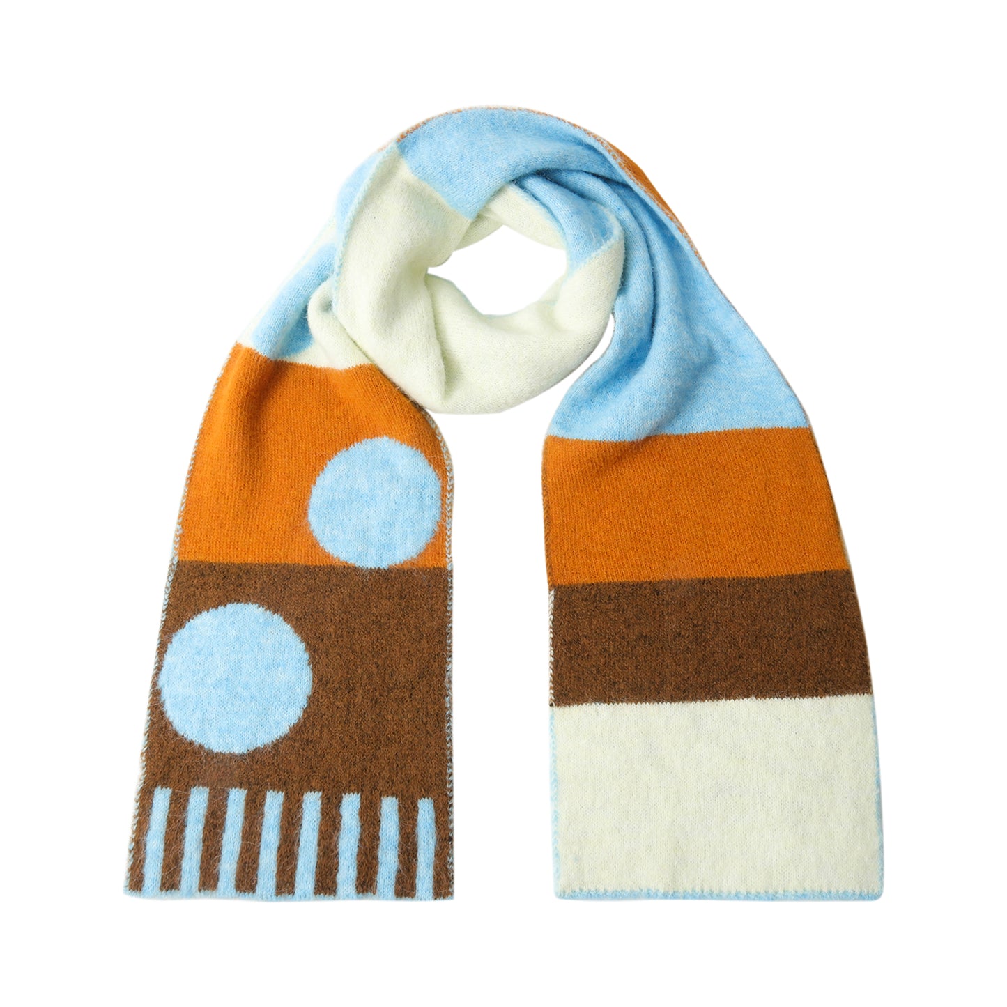 Doodle Buttons Color Block Scarf