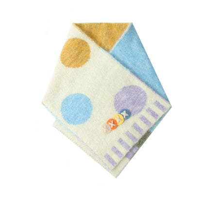 Doodle Buttons Color Block Scarf
