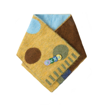 Doodle Buttons Color Block Scarf