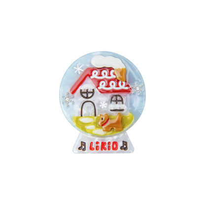 Warm Christmas Wishing Notes Colorful Snow Globe Hair Clip