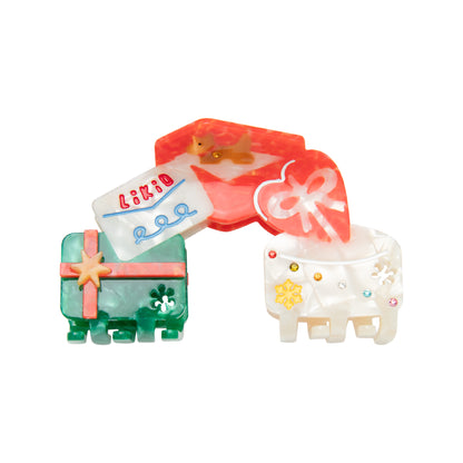 Whimsical Holiday Colorful Gift-Box Fun Hair Claw