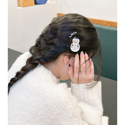 Top Hat Snowman Hair Claw