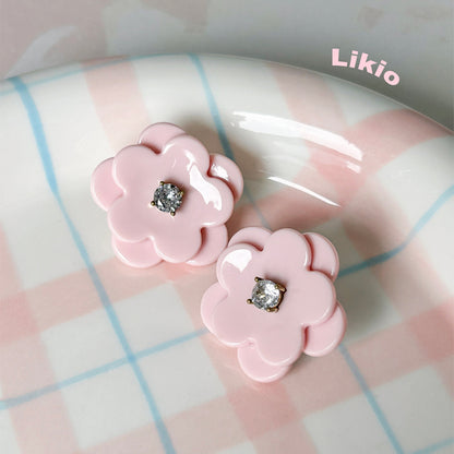 Double Layers Flower Earrings