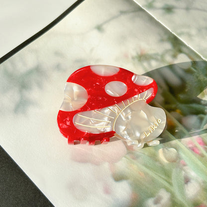 Fairy Forest Mushroom Colorblock Hair Claw