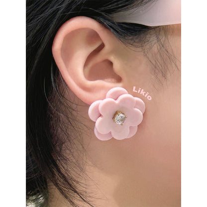 Double Layers Flower Earrings