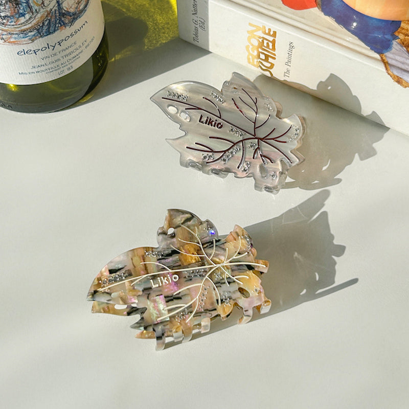 Earthy Autumn Leaf Hair Claw