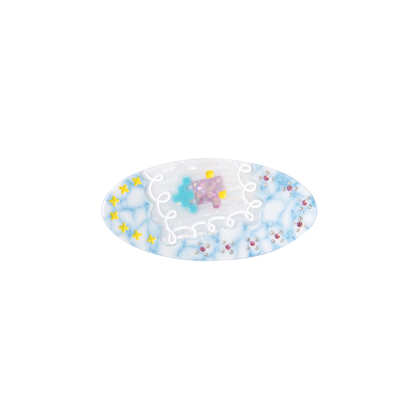 Likio Lace Imprint Oval Hair Clip