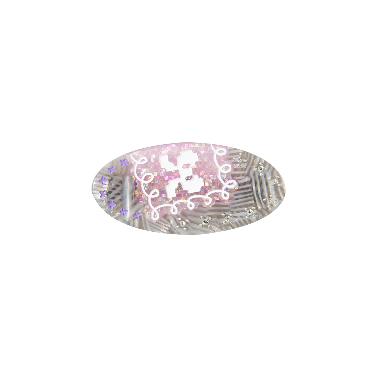 Likio Lace Imprint Oval Hair Clip