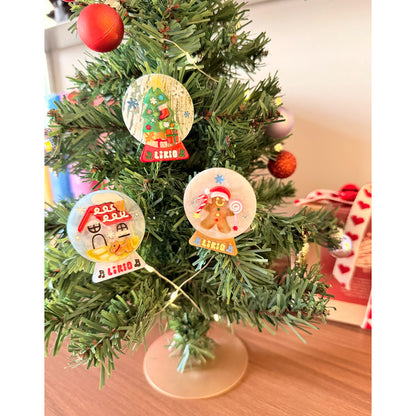 Warm Christmas Wishing Notes Colorful Snow Globe Hair Clip