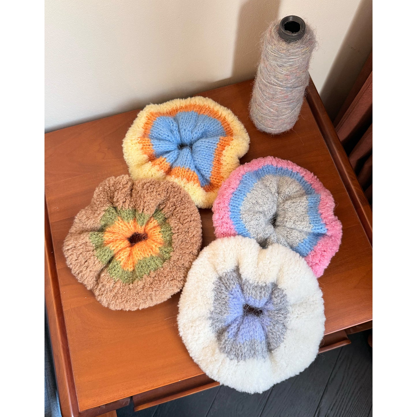 Merino Wool Colorful Knit Scrunchie