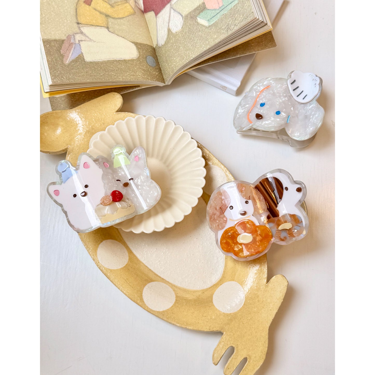Likio × Teraoka Natsumi 2026 Collection Celebration Puppy Flat Hair Claw