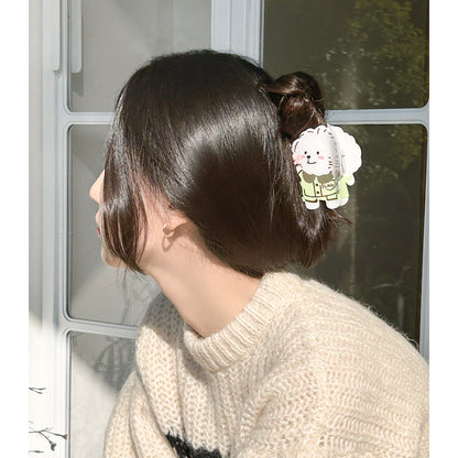 Dear Butterfly Puppy Illustration Hair Claw