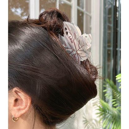 Earthy Autumn Leaf Hair Claw