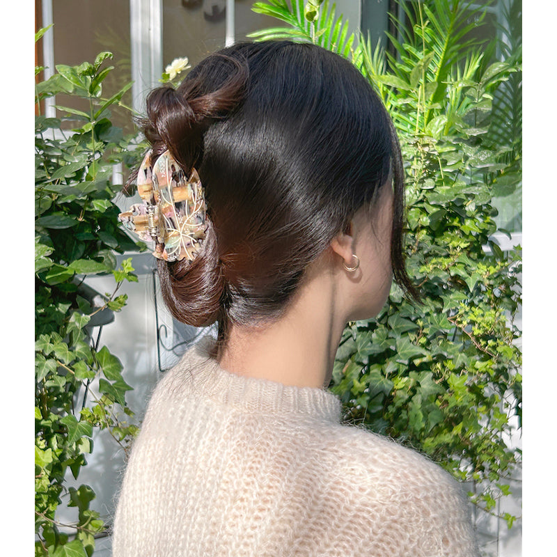 Earthy Autumn Leaf Hair Claw