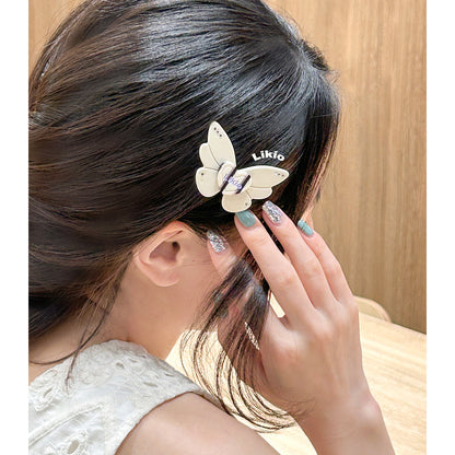 Heart petal butterfly clip